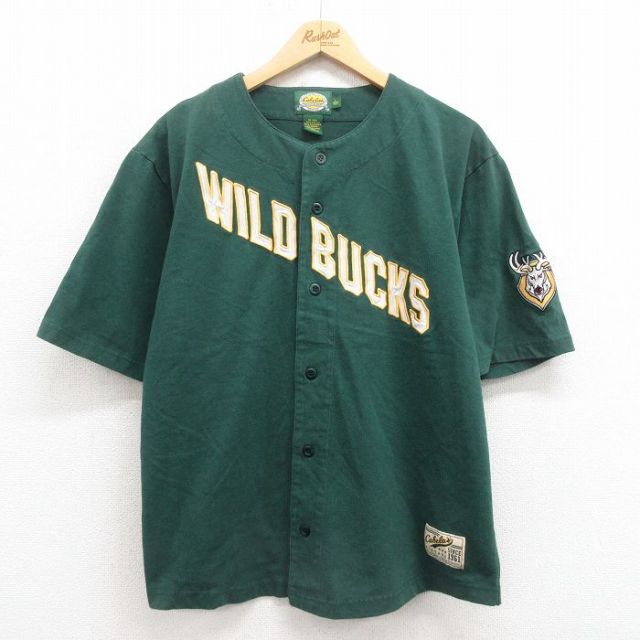 L★古着 カベラス 半袖 ベースボール シャツ メンズ 00年代 00s ワイルドバックス 緑 グリーン 【spe】 25aug08 中古 トップス