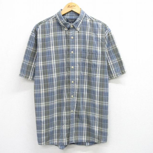 【50%OFF】アメリカンイーグル 半袖シャツ チェック ネイビー XL | 古着