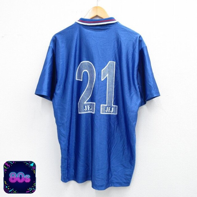 80s 半袖サッカーシャツ LAフィルポ21 ブルー XL | 古着