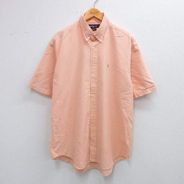 ラルフローレン 90s 半袖シャツ ワンポイントロゴ オレンジ XL | 古着