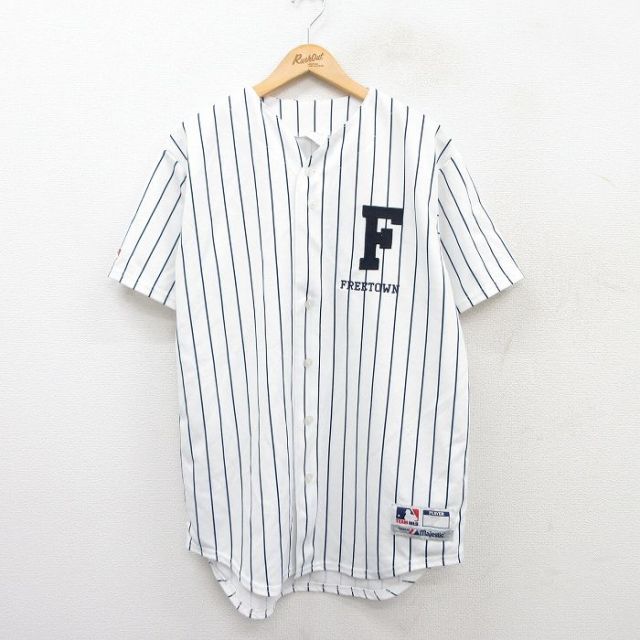 マジェスティック 90s 半袖ベースボールシャツ フリータウンSOUZA ホワイト L | 古着