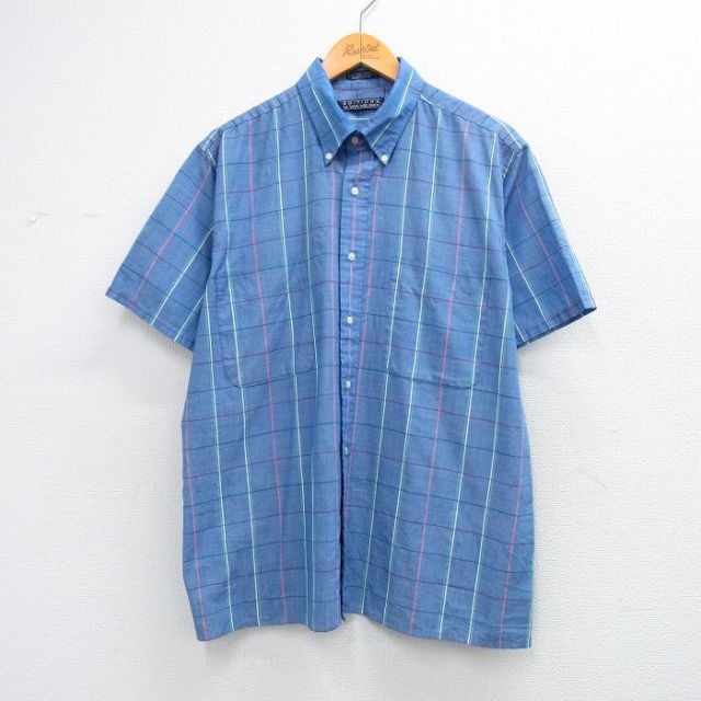 バンヒューセン 80s 半袖シャツ ブルー XL | 古着