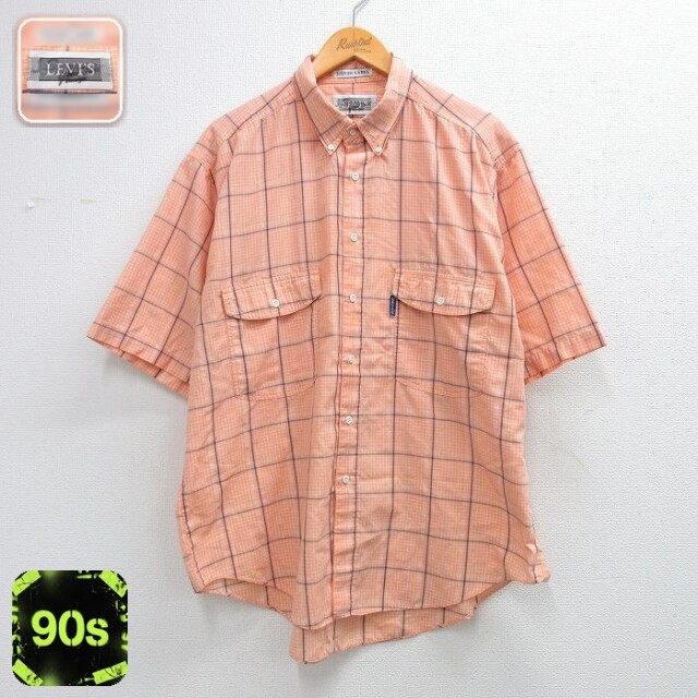 リーバイス 90s 半袖シャツ オレンジチェック メンズXL相当 | 古着