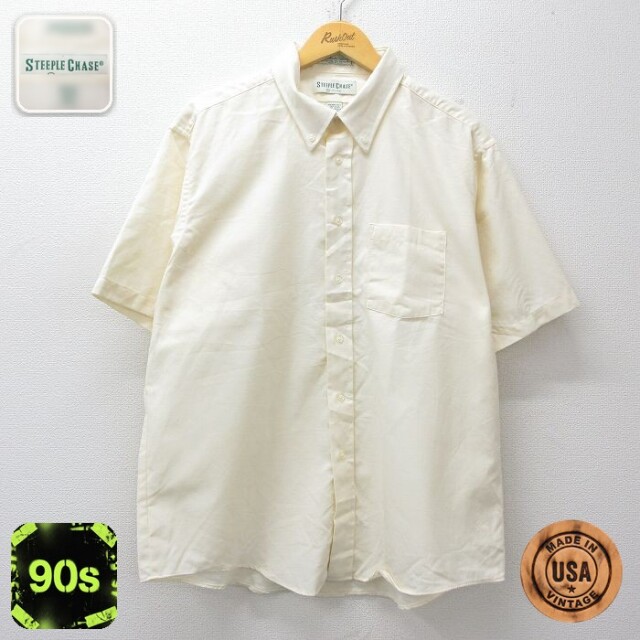 【20%OFF】90s 半袖シャツ ベージュ メンズXL相当 | 古着