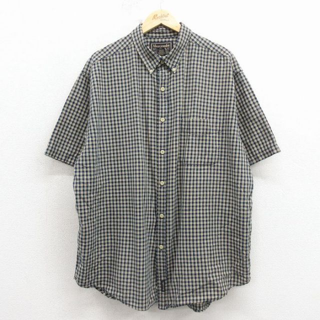 アバクロンビー 00s 半袖シャツ ネイビーチェック メンズXL相当 | 古着