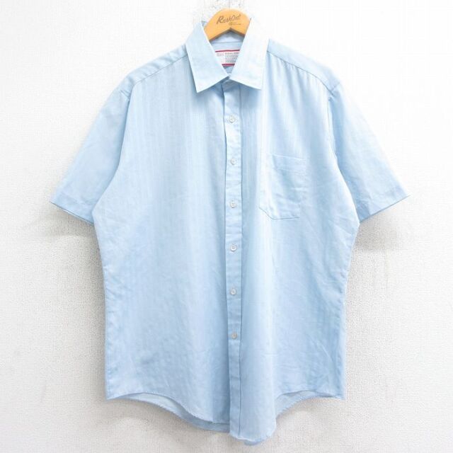 シアーズ 80s 半袖シャツ ストライプ ネイビー XL | 古着