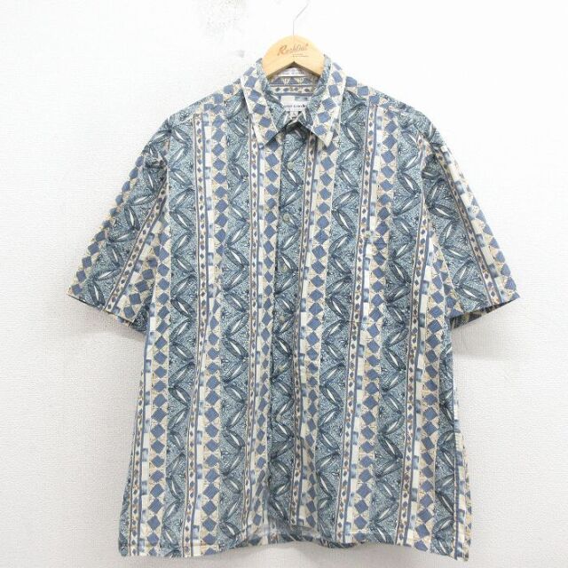 ピエールカルダン 90s 半袖シャツ 総柄 ネイビー メンズXL相当 | 古着