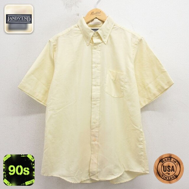 【20%OFF】ランズエンド 90s 半袖シャツ イエロー メンズL相当 | 古着