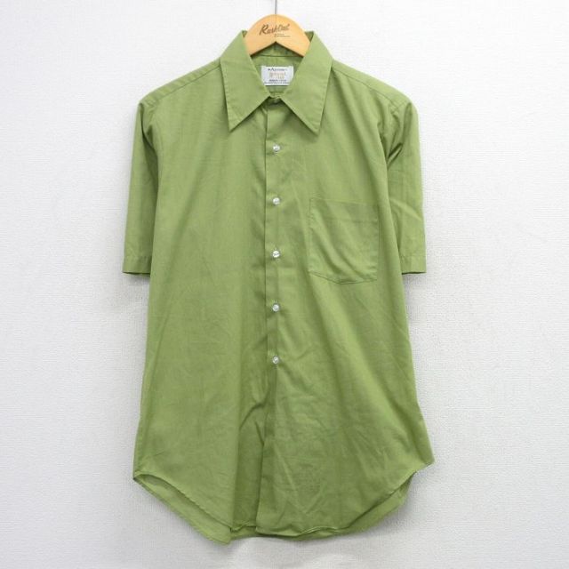 アロー 70s 半袖シャツ グリーン メンズL相当 | 古着