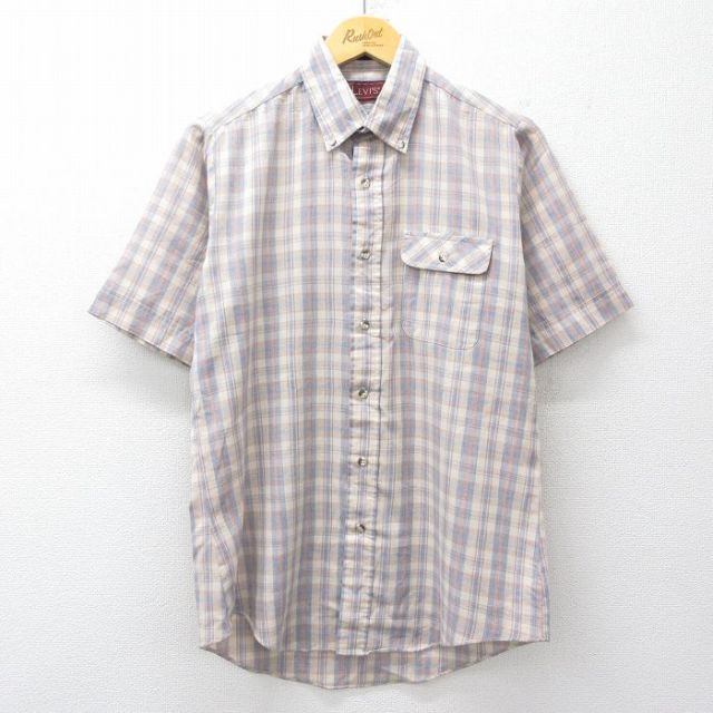 リーバイス 90s 半袖シャツ ベージュチェック M | 古着