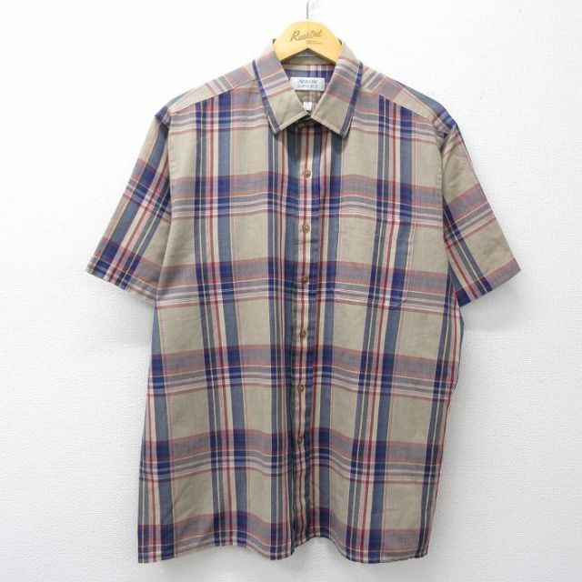 アロー 90s 半袖シャツ ブラウンチェック XL | 古着