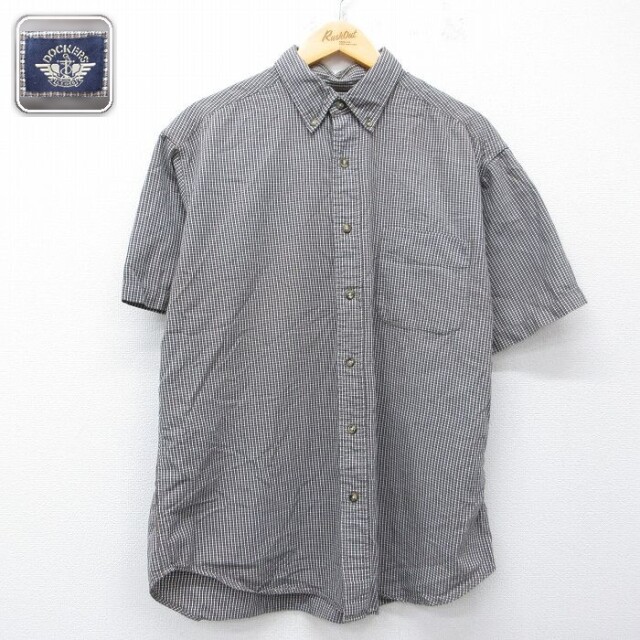 【20%OFF】ドッカーズ 半袖シャツ ブラウンチェック メンズXL相当 | 古着