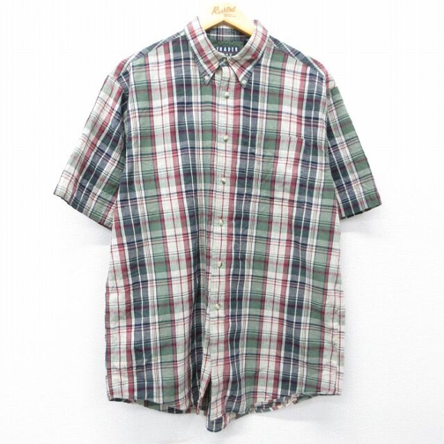 TRADER BAY 00s 半袖シャツ ベージュチェック メンズL相当 | 古着