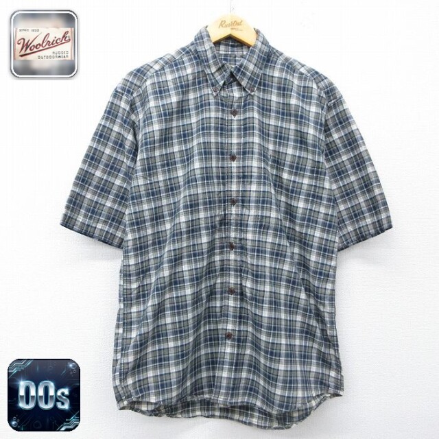 【20%OFF】ウールリッチ 00s 半袖シャツ ネイビーチェック メンズM相当 | 古着