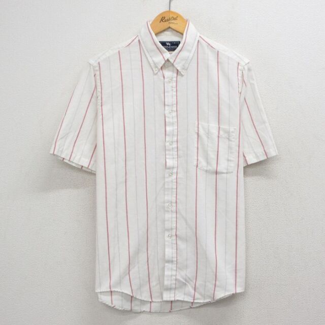 90s 半袖シャツ ストライプ ホワイト メンズL相当 | 古着