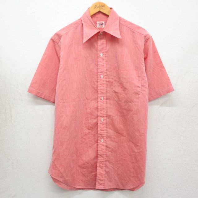 ブルックスブラザーズ 70s 半袖シャツ 6ボタン ピンク メンズL相当 | 古着