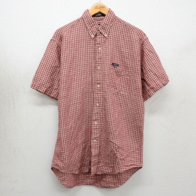 ラルフローレン 90s 半袖シャツ エンジチェック メンズL相当 | 古着