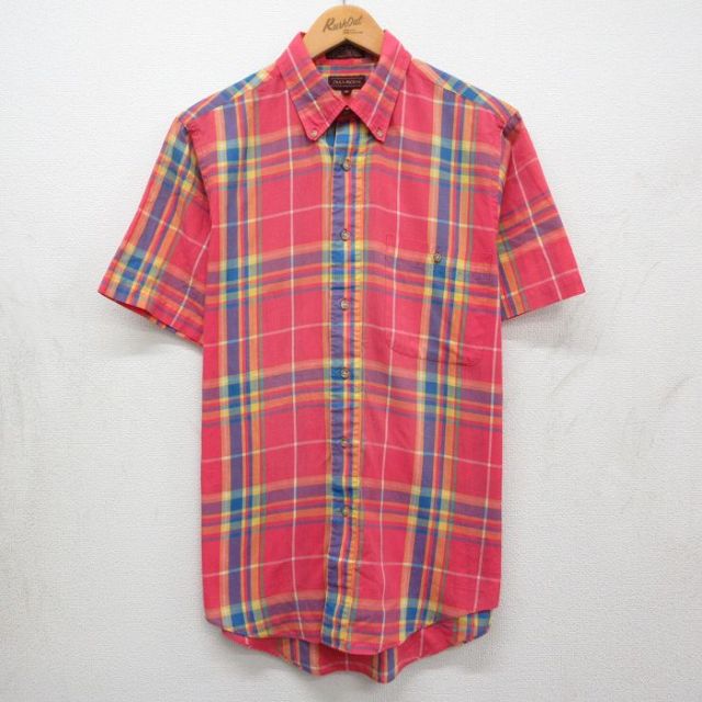 90s 半袖シャツ チェック レッド M | 古着