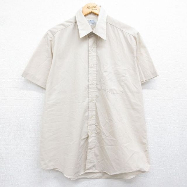 70s 半袖シャツ ベージュ メンズXL相当 | 古着