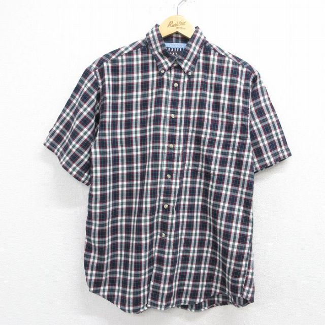 00s 半袖シャツ チェック グリーン メンズL相当 | 古着