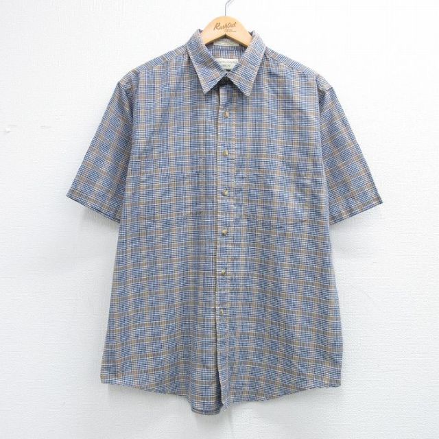 アロー 90s 半袖シャツ チェック ネイビー メンズXL相当 | 古着