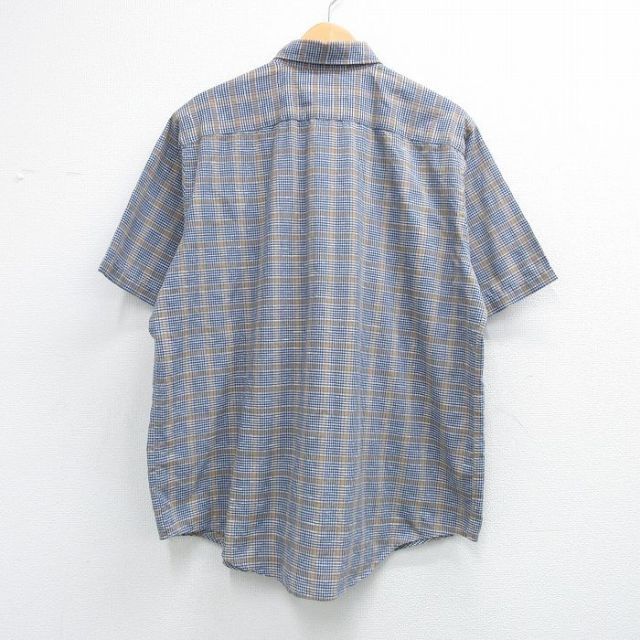 古着通販 XL☆古着 アロー 半袖 シャツ メンズ 90年代 90s 紺他 チェック