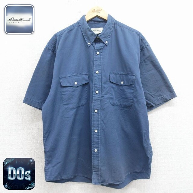 【20%OFF】エディーバウアー 00s 半袖シャツ ネイビー メンズXL相当 | 古着