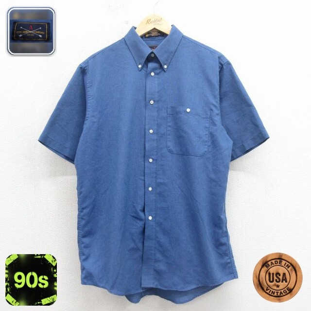 【20%OFF】90s 半袖シャツ オックスフォード ネイビー メンズXL相当 | 古着
