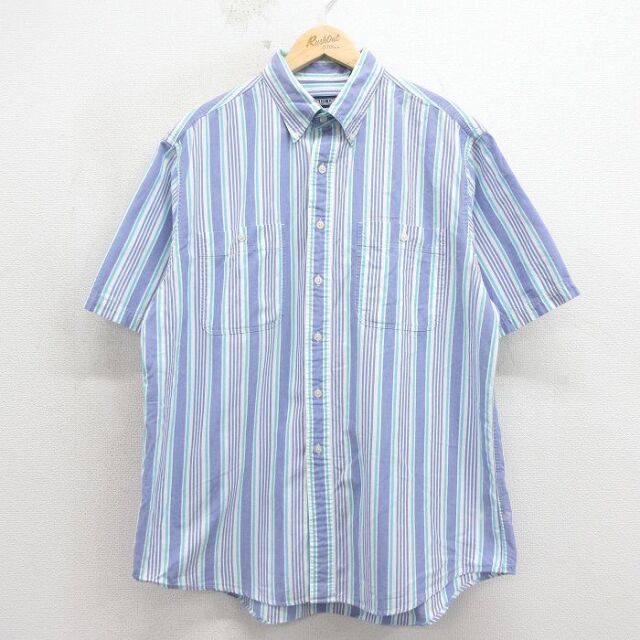 古着通販 XL☆古着 ランズエンド 半袖 シャツ メンズ 00年代 00s