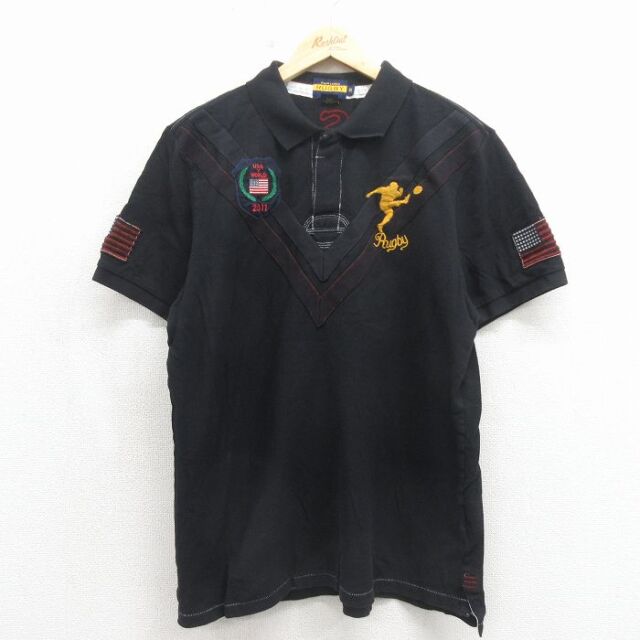 ラルフローレン 半袖ラガーシャツ ブラック XL | 古着