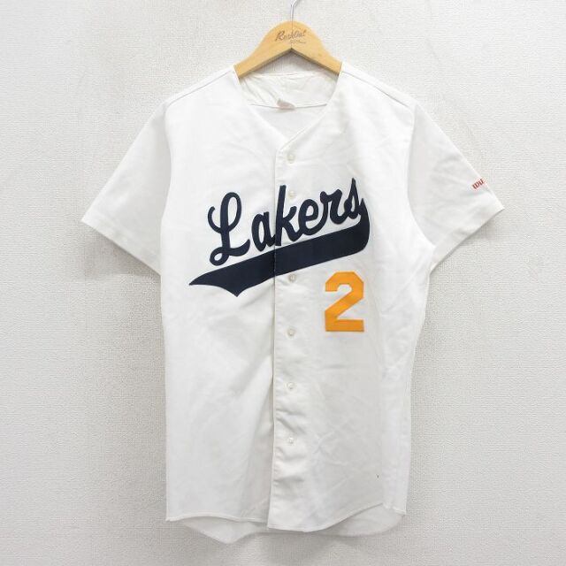ウィルソン 80s 半袖ベースボールシャツ Lakers ホワイト メンズM相当 | 古着