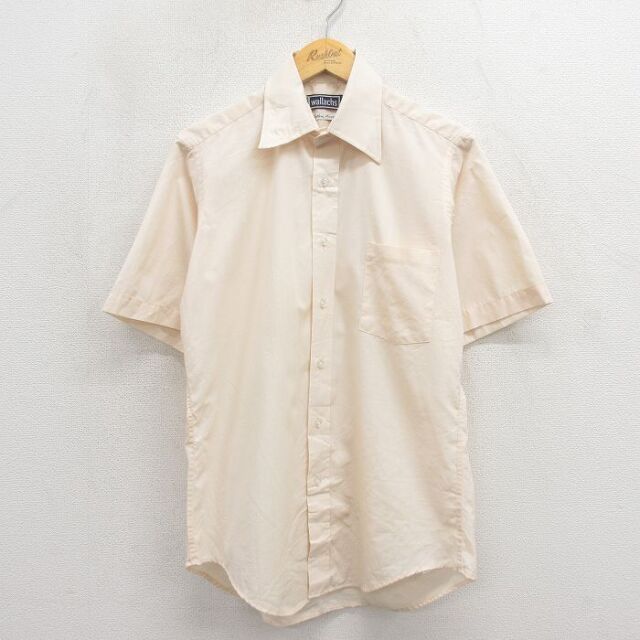 80s 半袖シャツ ベージュ メンズM相当 | 古着