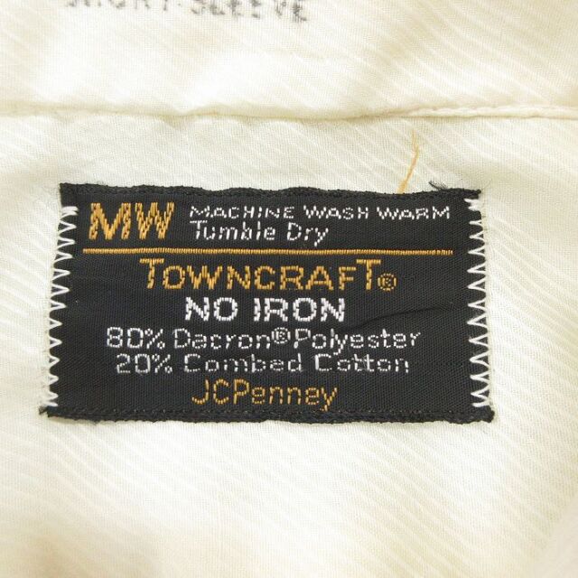 古着通販 L☆古着 タウンクラフト 半袖 シャツ メンズ 70年代 70s イエロー