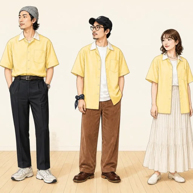古着通販 L☆古着 タウンクラフト 半袖 シャツ メンズ 70年代 70s イエロー