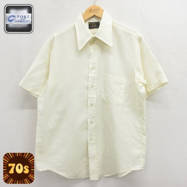 【20%OFF】タウンクラフト 70s 半袖シャツ イエロー メンズL相当 | 古着