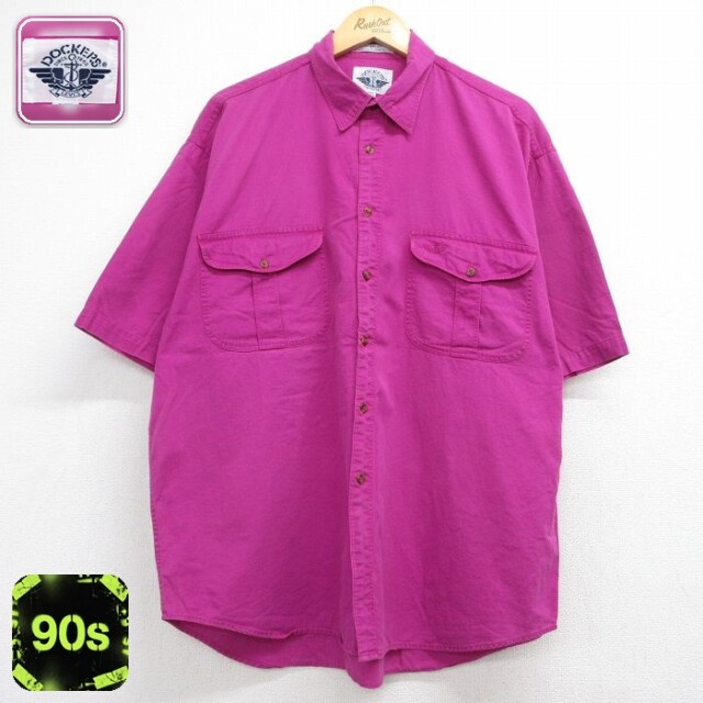 【20%OFF】ドッカーズ 90s 半袖シャツ パープル メンズXL相当 | 古着