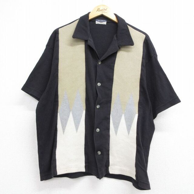 90s 半袖シャツ オープンカラー ブラック XL | 古着