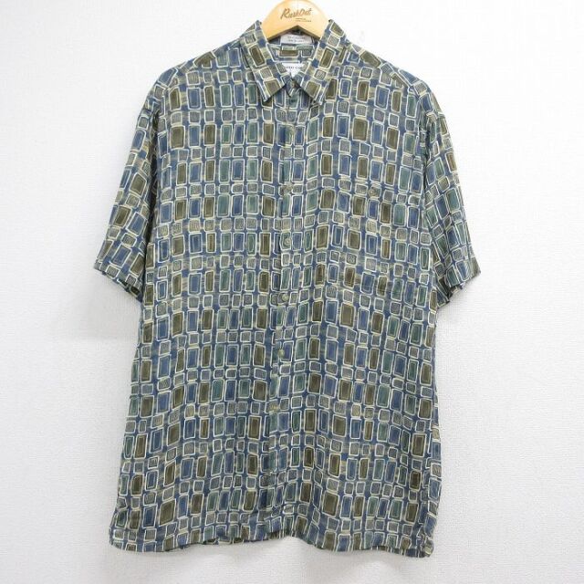ピエールカルダン 90s 半袖シャツ 総柄 ネイビー メンズXL相当 | 古着