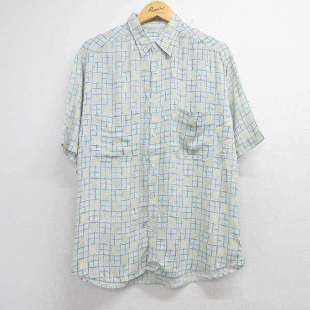 90s 半袖シャツ 総柄 グリーン メンズXL相当 | 古着