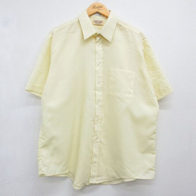90s 半袖シャツ ストライプ イエロー メンズXL相当 | 古着