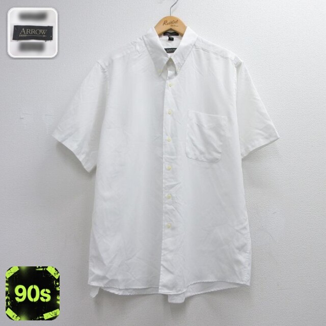 【20%OFF】アロー 90s 半袖シャツ ホワイト メンズXL相当 | 古着