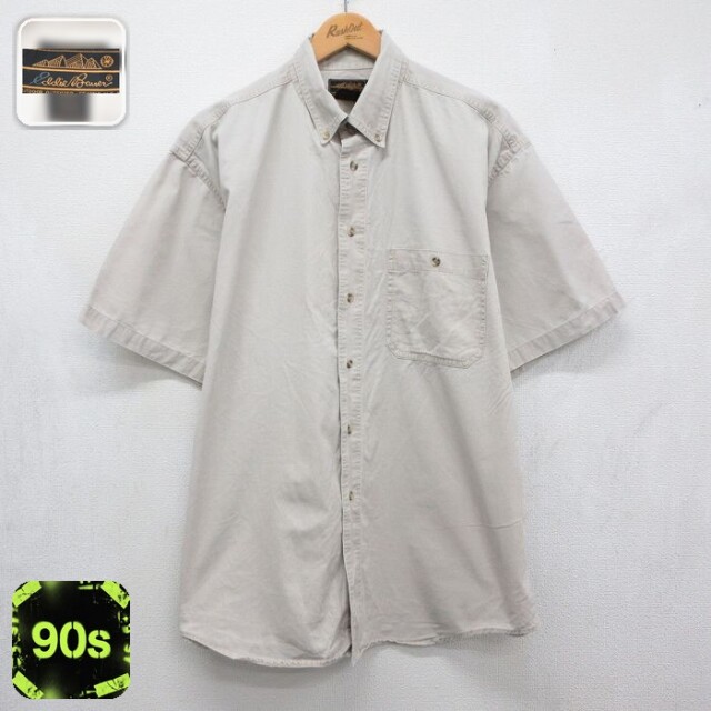 【20%OFF】エディーバウアー 90s 半袖シャツ ベージュ メンズXL相当 | 古着