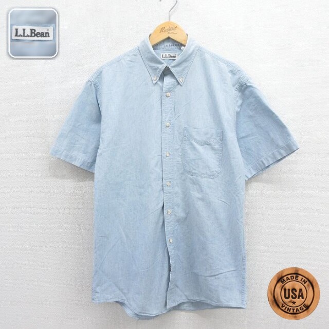 【20%OFF】エルエルビーン 半袖シャツ ライトブルー メンズL相当 | 古着