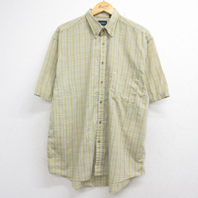 ピューリタン 00s 半袖シャツ イエローチェック メンズXL相当 | 古着