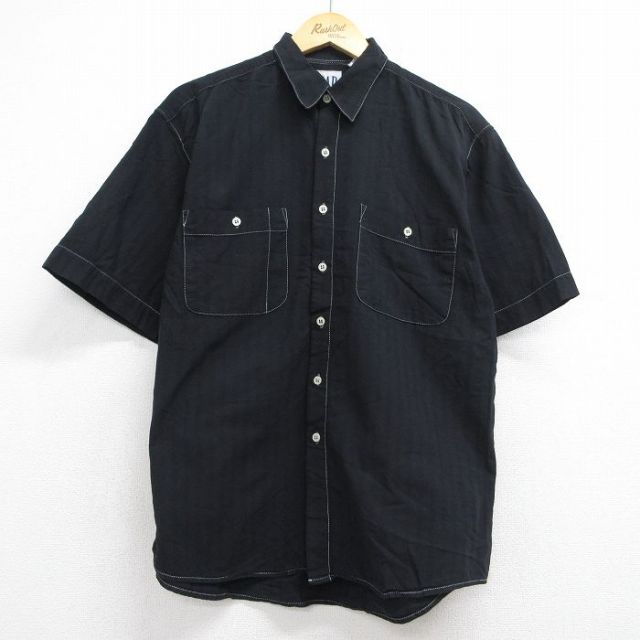 ギャップ 90s 半袖シャツ ストライプ ブラック メンズL相当 | 古着