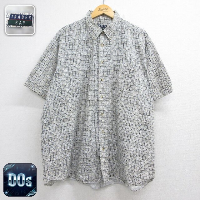 【20%OFF】TRADER BAY 00s 半袖シャツ 総柄 ベージュ メンズXL相当 | 古着