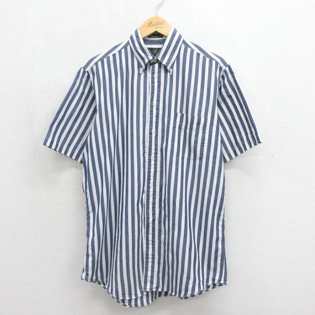 00s 半袖シャツ ストライプ ホワイト メンズL相当 | 古着