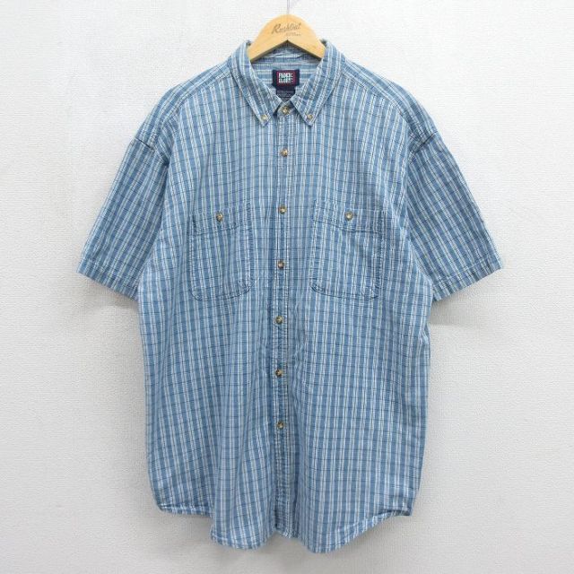 ライトブルーチェック 半袖シャツ FADED GLORY 00s メンズXL相当 | 古着