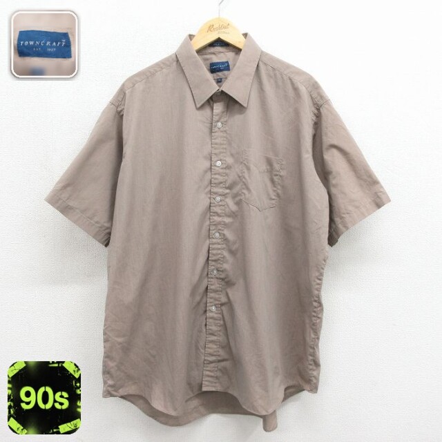 タウンクラフト 90s 半袖シャツ ベージュ メンズXL相当 | 古着