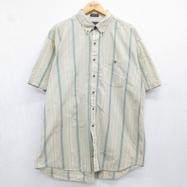ラルフローレン 80s 半袖シャツ ストライプ ベージュ メンズXL相当 | 古着